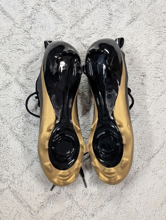 Nike Vapor Speed 3 Black Metallic Gold Football Cleats Mens Size 8 FB3303-003